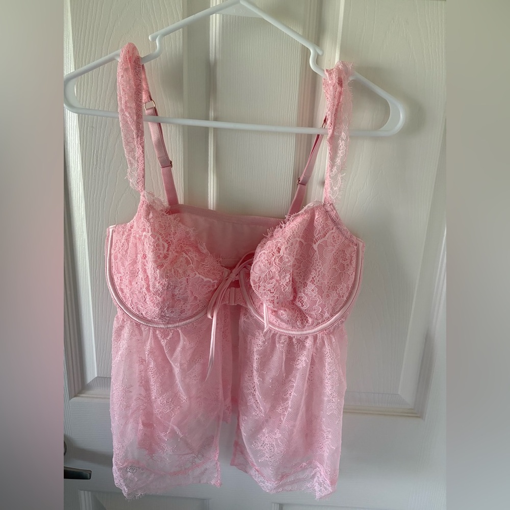 NWT - Victorias Secret Pink baby doll lingerie top - M /DD